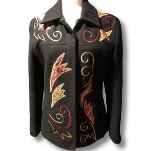 Alex Kim embroidered zip up jacket size small